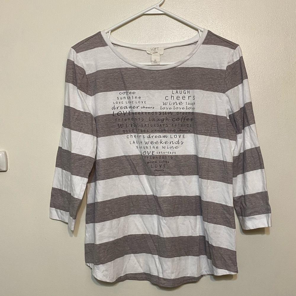 Loft, heart graphic t-shirt, Gray/white, medium - Picture 6 of 7